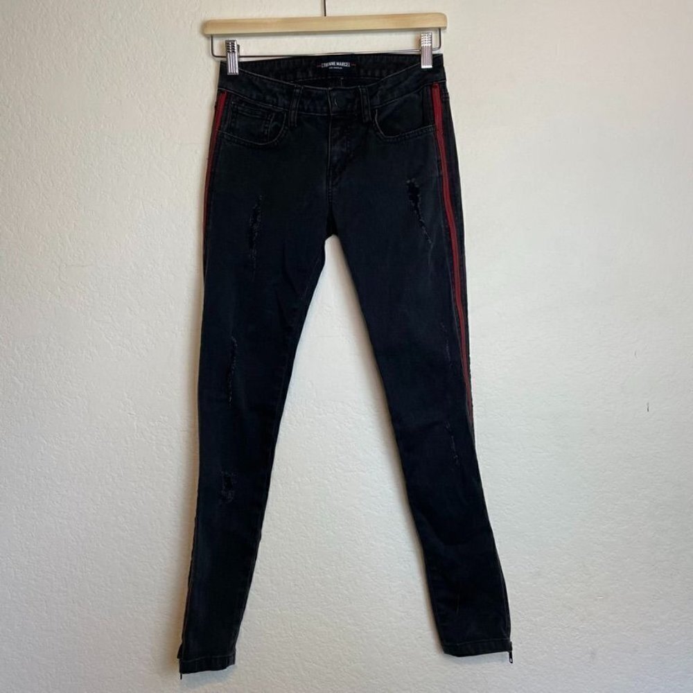 Etienne Marcel Skinny Jeans | Distressed | Red Zipper Collection